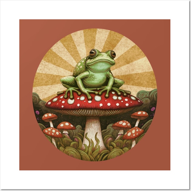 Frog on a Toadstool Wall Art by Veata Atticus Store